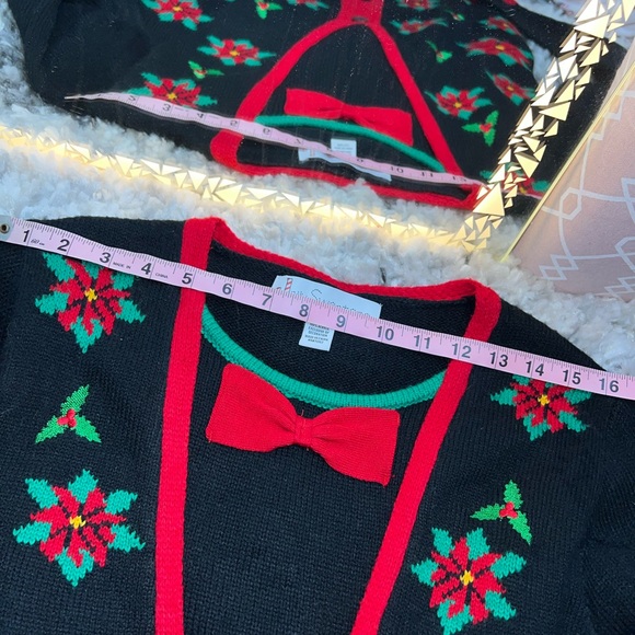 Jolly Sweaters Ugly Christmas Sweater Faux Cardigan - Picture 3 of 7